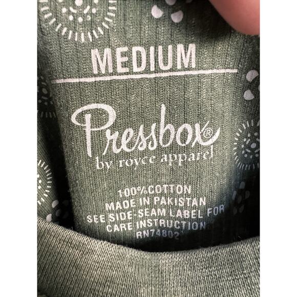 Pressbox Green University Of Miami Ribbed Vintage Wash Pullover Sweatshirt Med - Picture 3 of 4